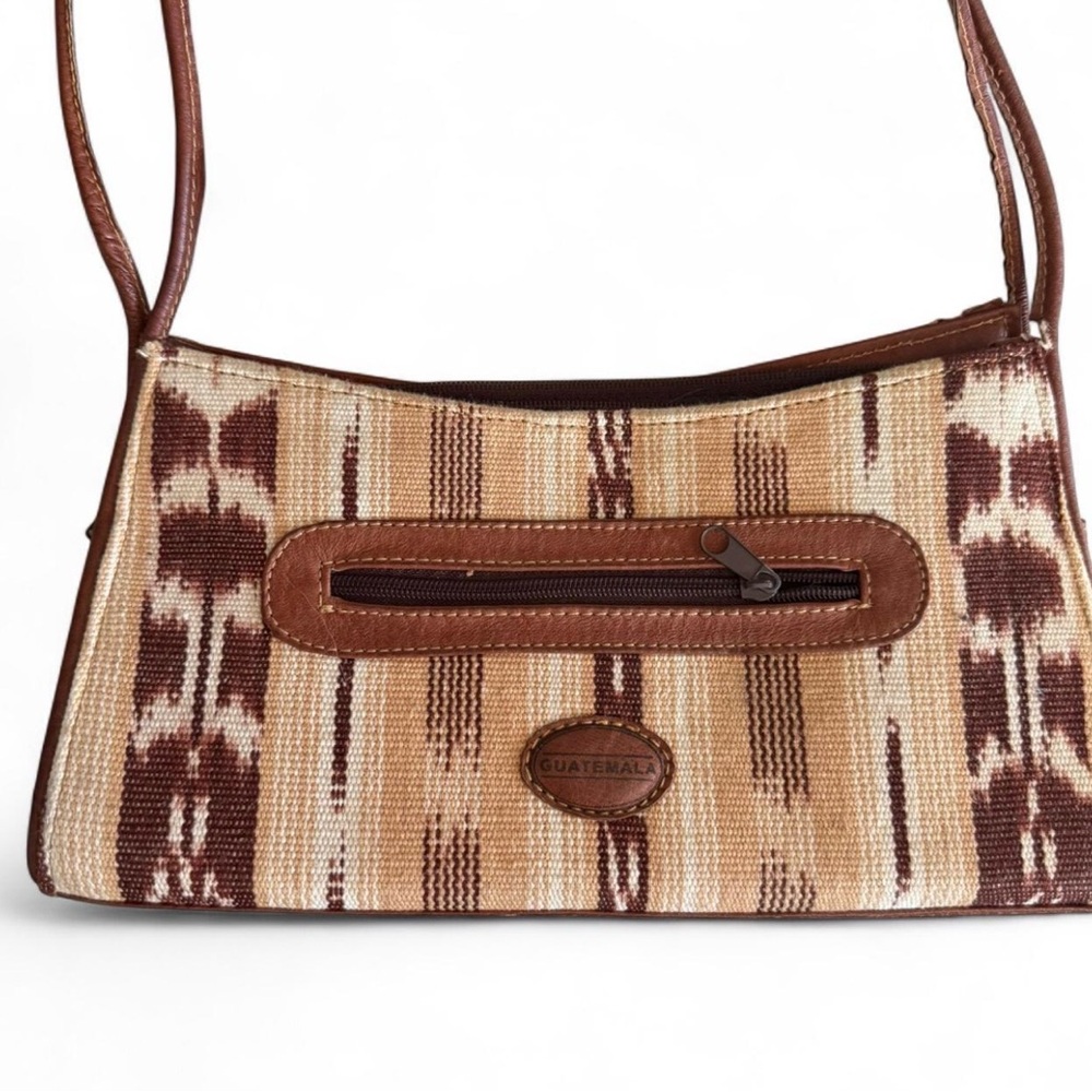 Chic Brown Patterned Shoulder Bag - image 2